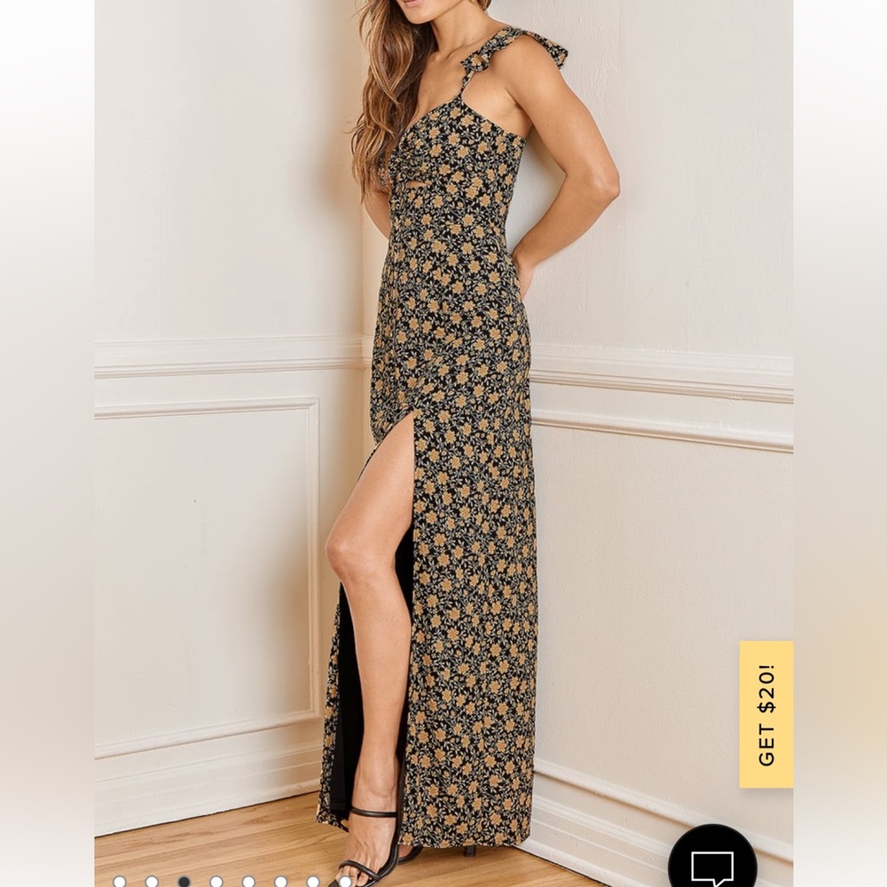 Lulus The Way to Love Black Floral Print Ruffled Maxi Dress